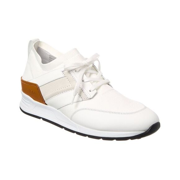 Tod’S Sportivo Knit & Leather Sneaker White